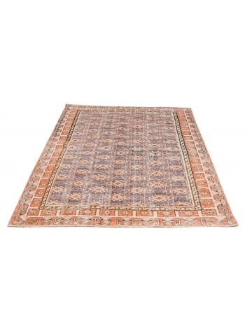 Distressed Vintage Turkish Oushak Rug - 4`8