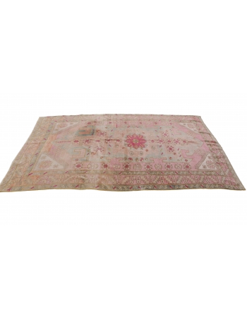 Washed Out Vintage Caucasian Rug - 5`0