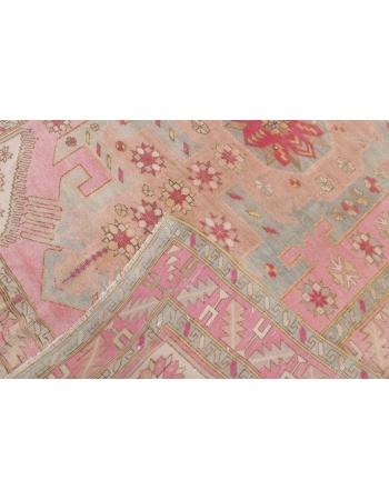 Washed Out Vintage Caucasian Rug - 5`0