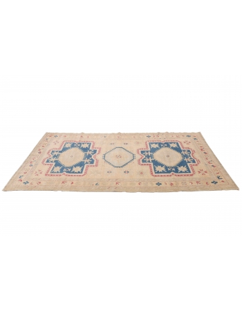 Unique Vintage Caucasian Wool Rug - 4`1