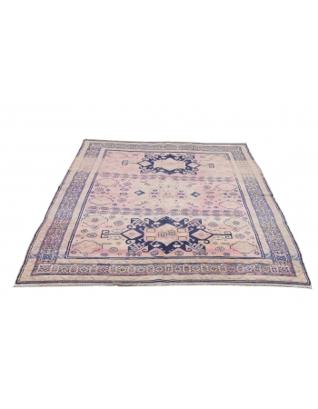 Vintage Washed Out Caucasian Rug - 4`4