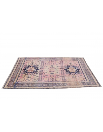Vintage Washed Out Caucasian Rug - 4`4