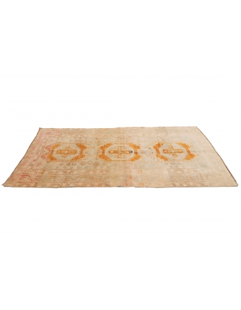 Washed Out Vintage Caucasian Rug - 4`2