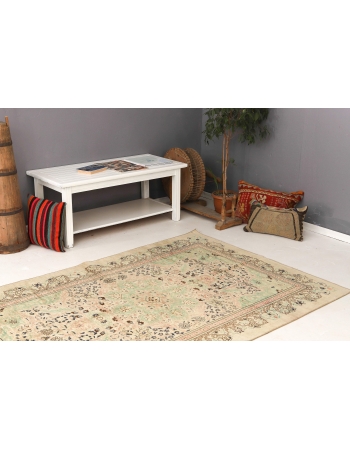 Vintage Turkish Oushak Rug - 4`8