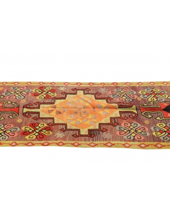 Vintage Colorful Kilim Runner - 2`11