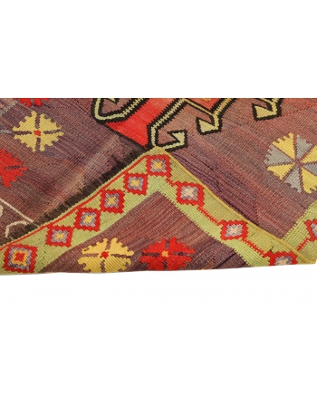 Vintage Colorful Kilim Runner - 2`11