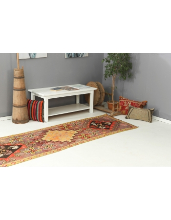 Vintage Colorful Kilim Runner - 2`11