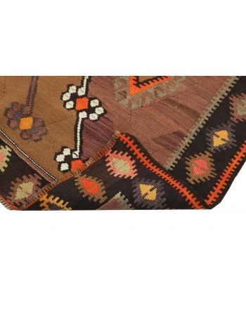 Vintage Turkish Kars Kilim Rug - 4`10