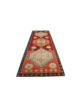 Vintage Decorative Turkish Kilim Runner - 4`1