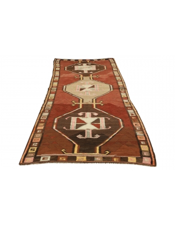 Vintage Turkish Decorative Kilim Rug - 4`4