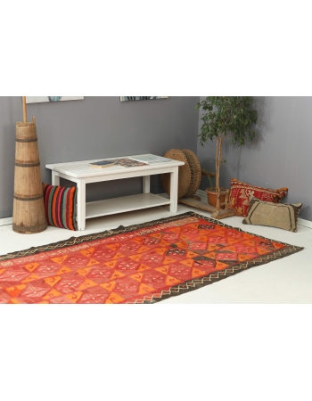 Decorative Vintage Kars Kilim Rug - 4`7