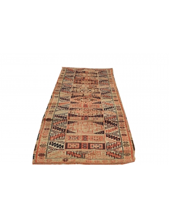 Vintage Faded Turkish Runner Rug - 3`3