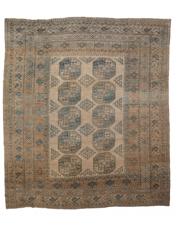 Large Vintage Ersari Wool Rug - 10`4" x 12`2"