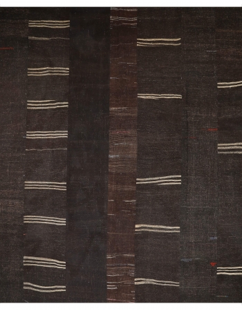 Oversized Vintage Brown Kilim Rug - 12`7" x 15`7"