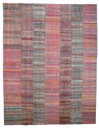 Oversized Vintage Turkish Rag Rug - 11`11