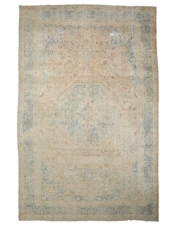 Oversized Washed Out Vintage Tabriz Rug - 10`3