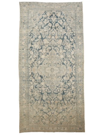 Oversized Washed Out Vintage Tabriz Rug - 7`4