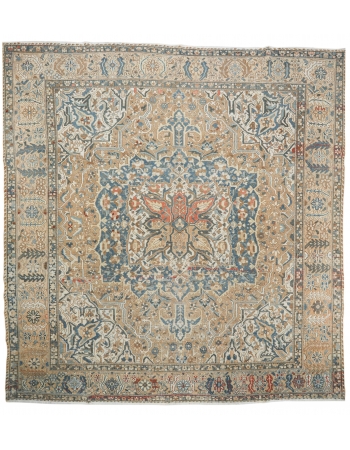 Square Vintage Washed Out Bakhtiyari Rug - 12`2" x 12`10"