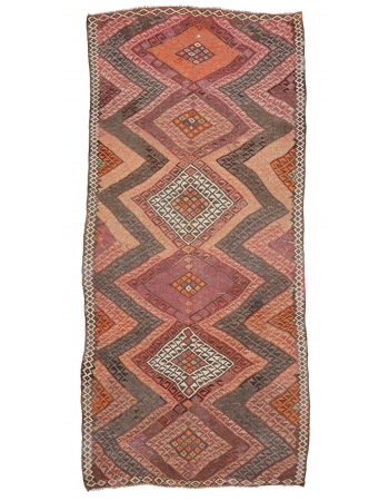 Vintage Decorative Turkish Kilim Rug - 4`8