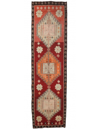 Vintage Decorative Turkish Kilim Runner - 4`1