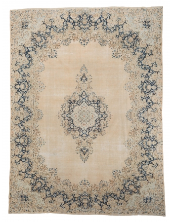 Vintage Large Washed Out Tabriz Rug - 9`7" x 13`0"