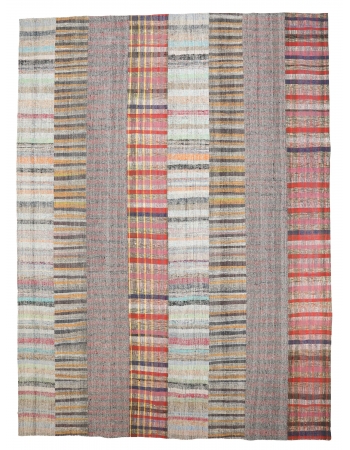 Vintage Striped Modern Large Kilim Rug - 10`0