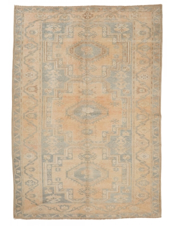 Vintage Washed Out Wool Rug - 4`10" x 8`2"