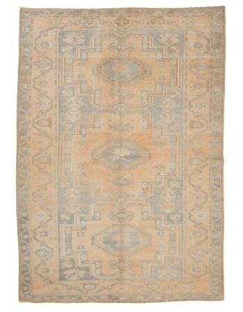 Vintage Washed Out Wool Rug - 4`10