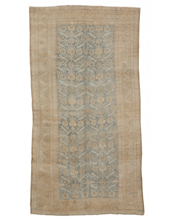 Washed Out Afghan Wool Rug - 4`11" x 9`1"