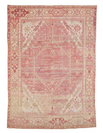 Washed Out Vintage Turkish Oushak Rug - 8`0