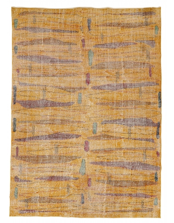 Yellow Vintage Art Deco Rug - 6`11" x 9`9"