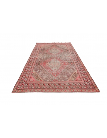 Distressed Antique Khotan Wool Rug - 5`7