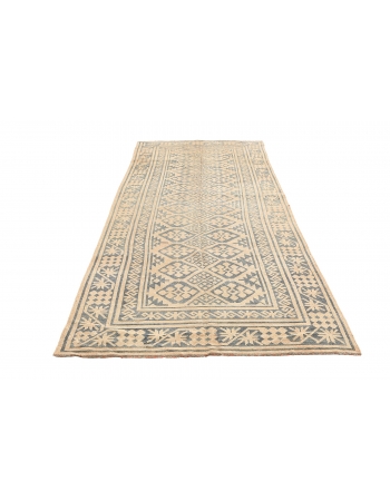 Washed Out Vintage Afghan Wool Rug - 4`9