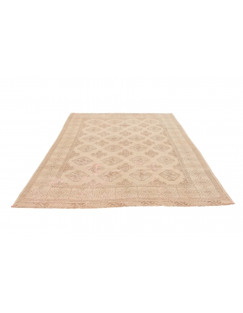 Washed Out Vintage Afghan Wool Rug - 6`6