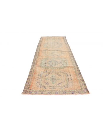 Vintage Distressed Turkish Oushak Rug - 3`11