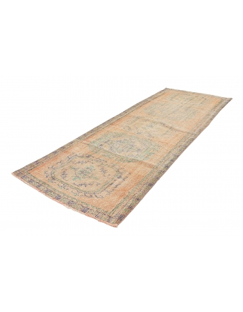 Vintage Distressed Turkish Oushak Rug - 3`11