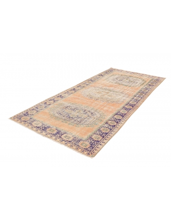 Distressed Vintage Turkish Oushak Rug - 4`11