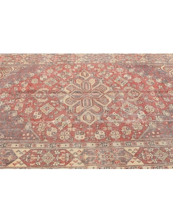 Vintage Distressed Turkish Oushak Rug - 6`6