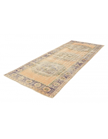 Distressed Vintage Turkish Oushak Rug - 4`9