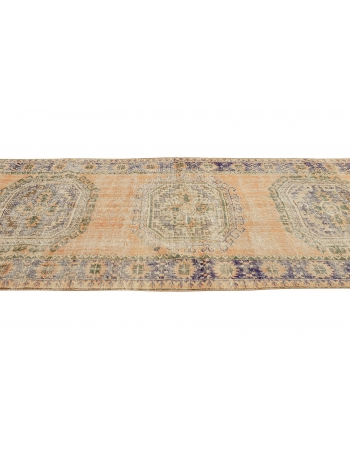 Distressed Vintage Turkish Oushak Rug - 4`9