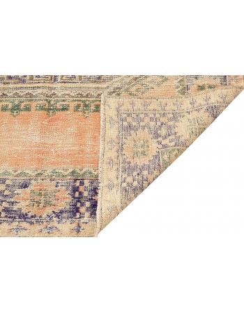 Distressed Vintage Turkish Oushak Rug - 4`9