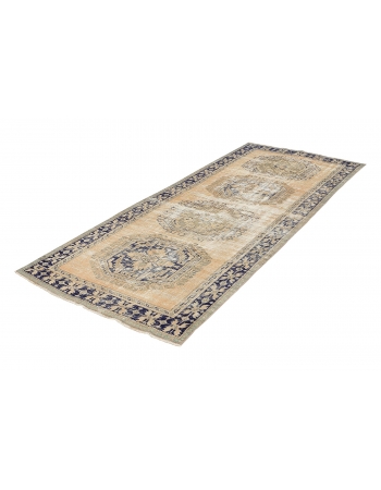 Distressed Vintage Turkish Oushak Rug - 4`3