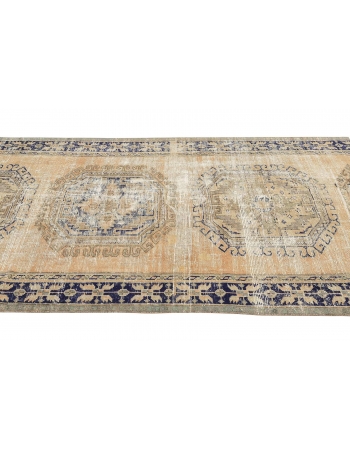 Distressed Vintage Turkish Oushak Rug - 4`3