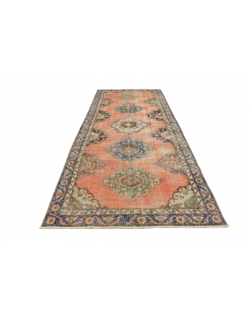 Distressed Vintage Turkish Area Rug - 4`7