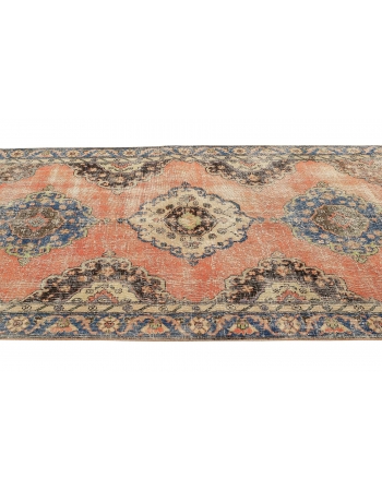 Distressed Vintage Turkish Area Rug - 4`7