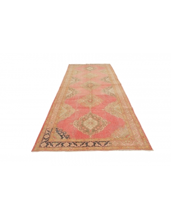 Faded Vintage Turkish Area Rug - 4`10