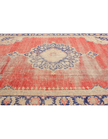 Distressed Large Vintage Oushak Rug - 8`8