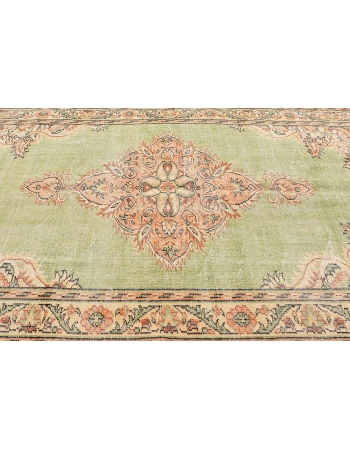 Green Vintage Turkish Oushak Rug - 5`9