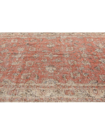 Floral Vintage Turkish Oushak Rug - 6`3