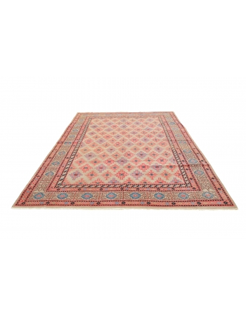 Pink & Blue Antique Khotan Rug - 7`1